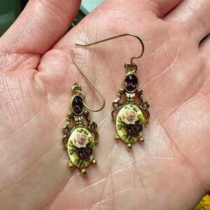 Victorian Vintage Gold Floral Earrings